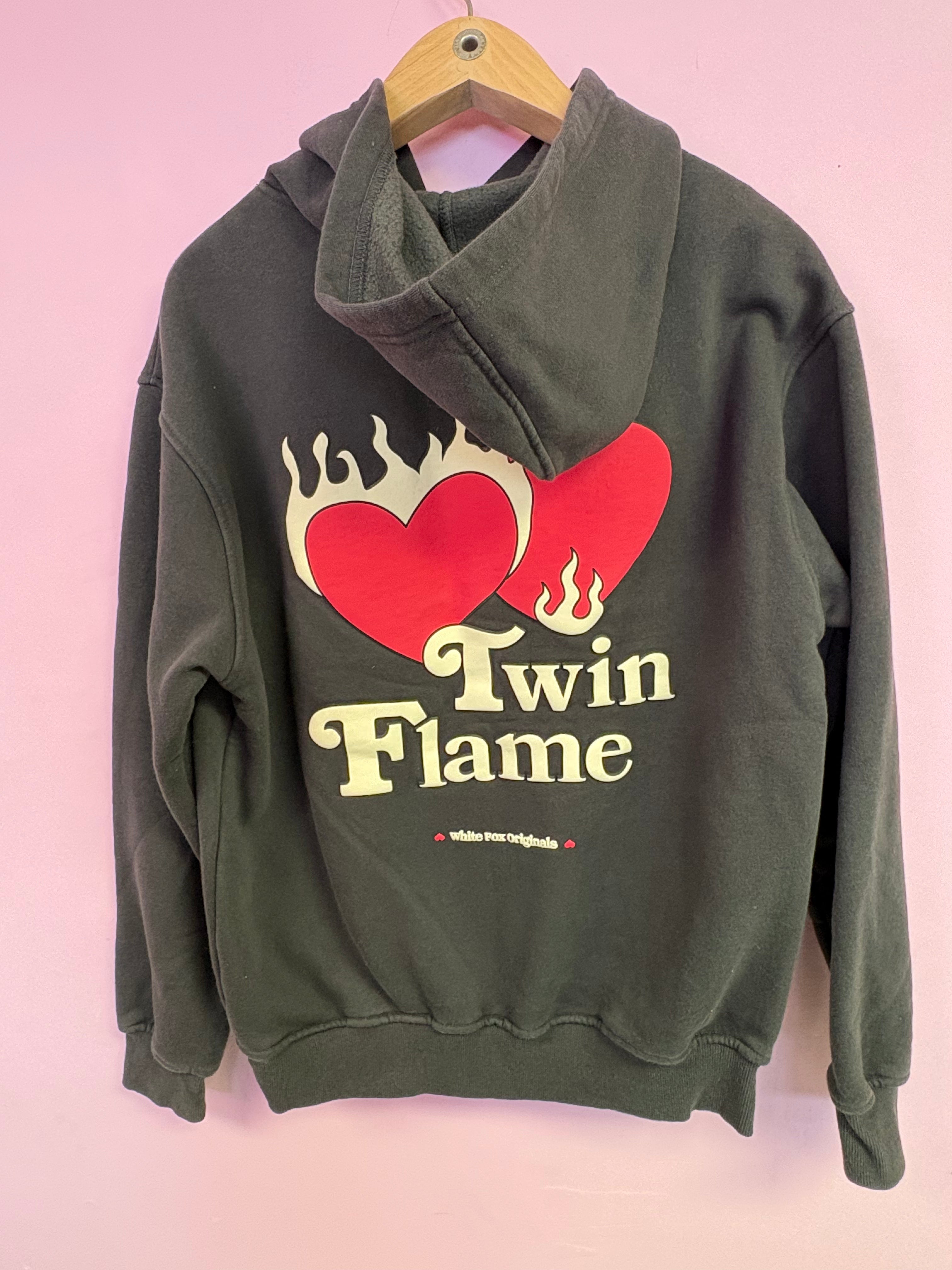 White fox twin flame hoodie s/m