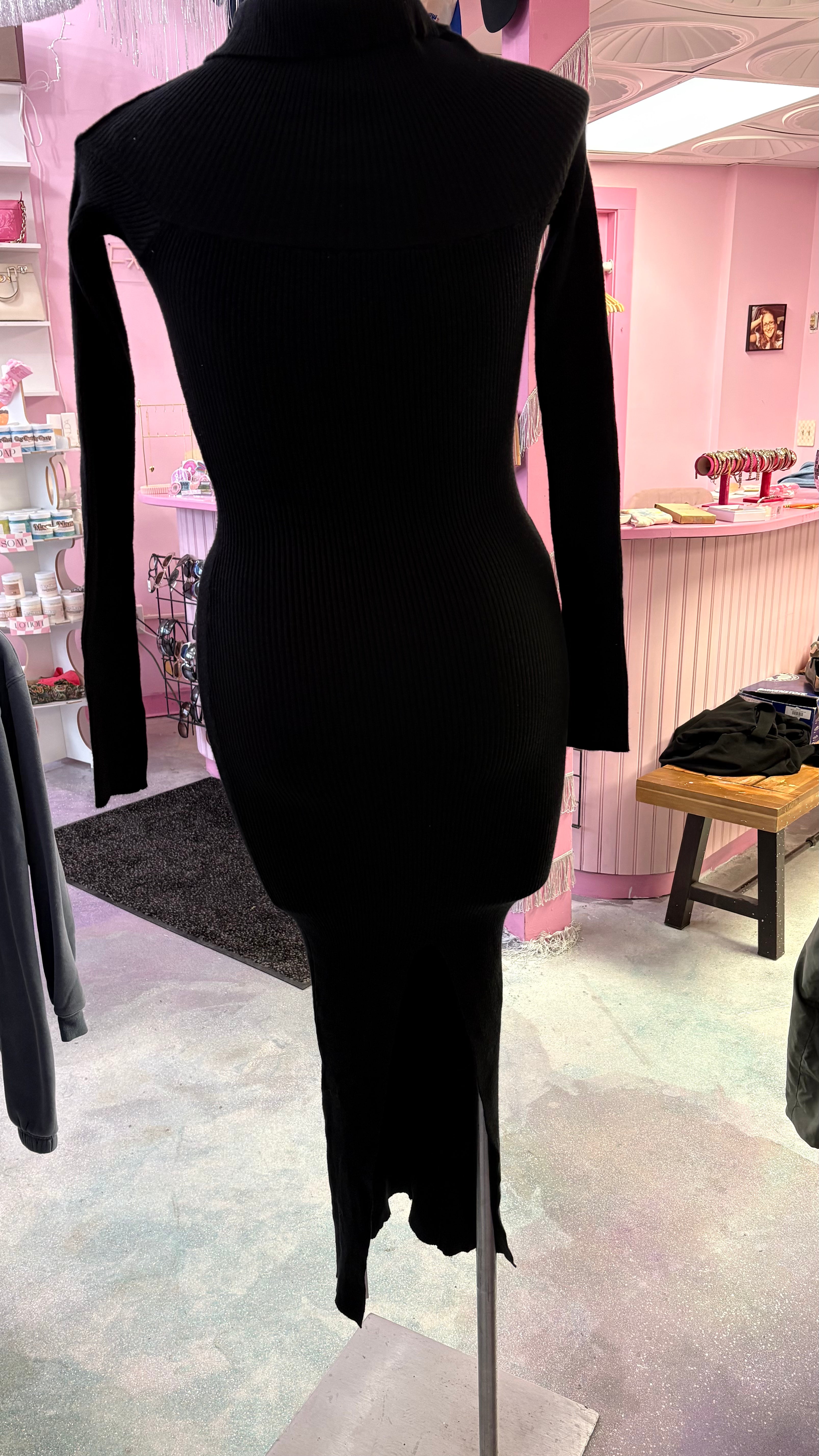 Princess Polly ribbed turtleneck dress 0