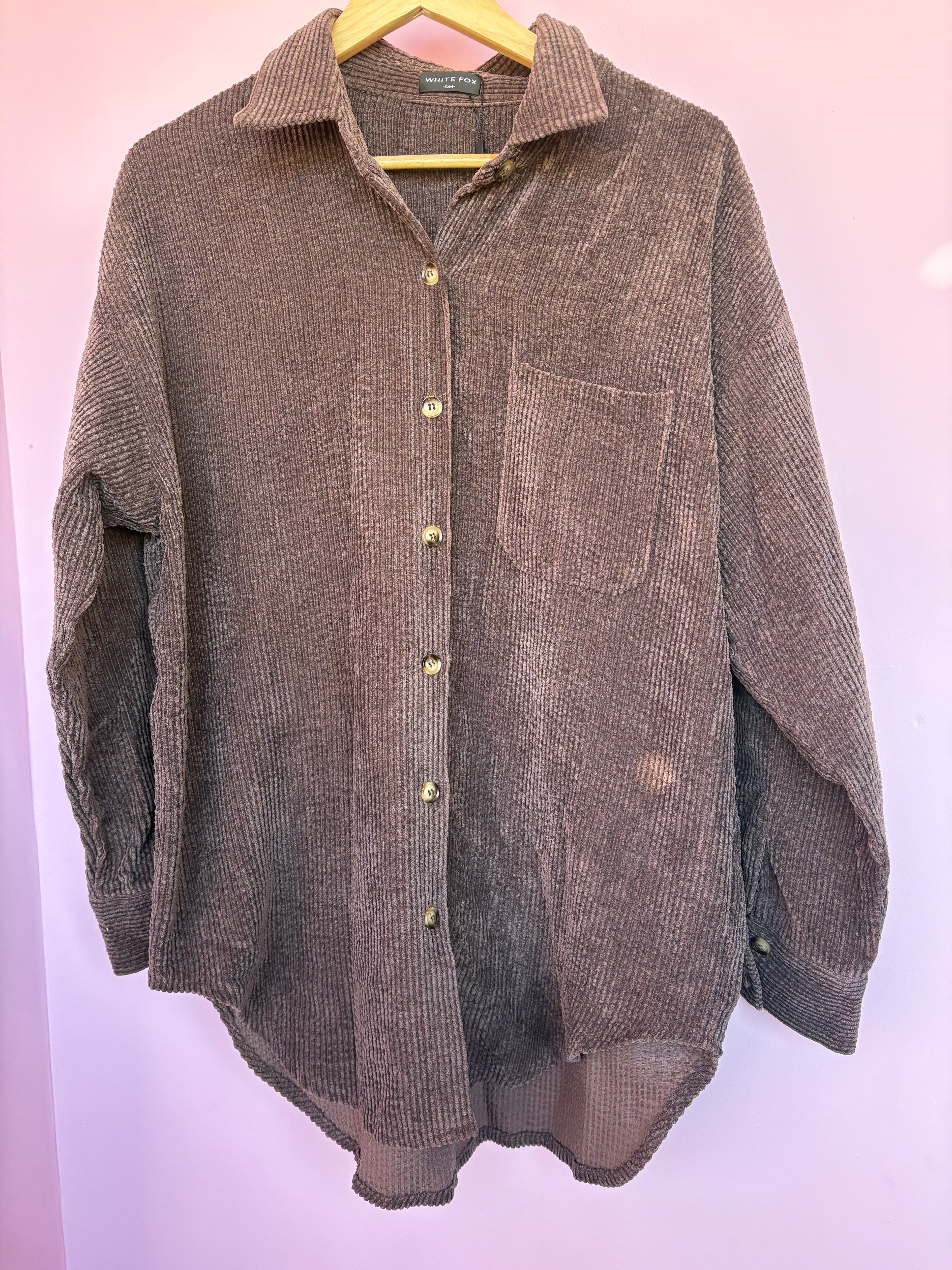 white Fox button up s/m