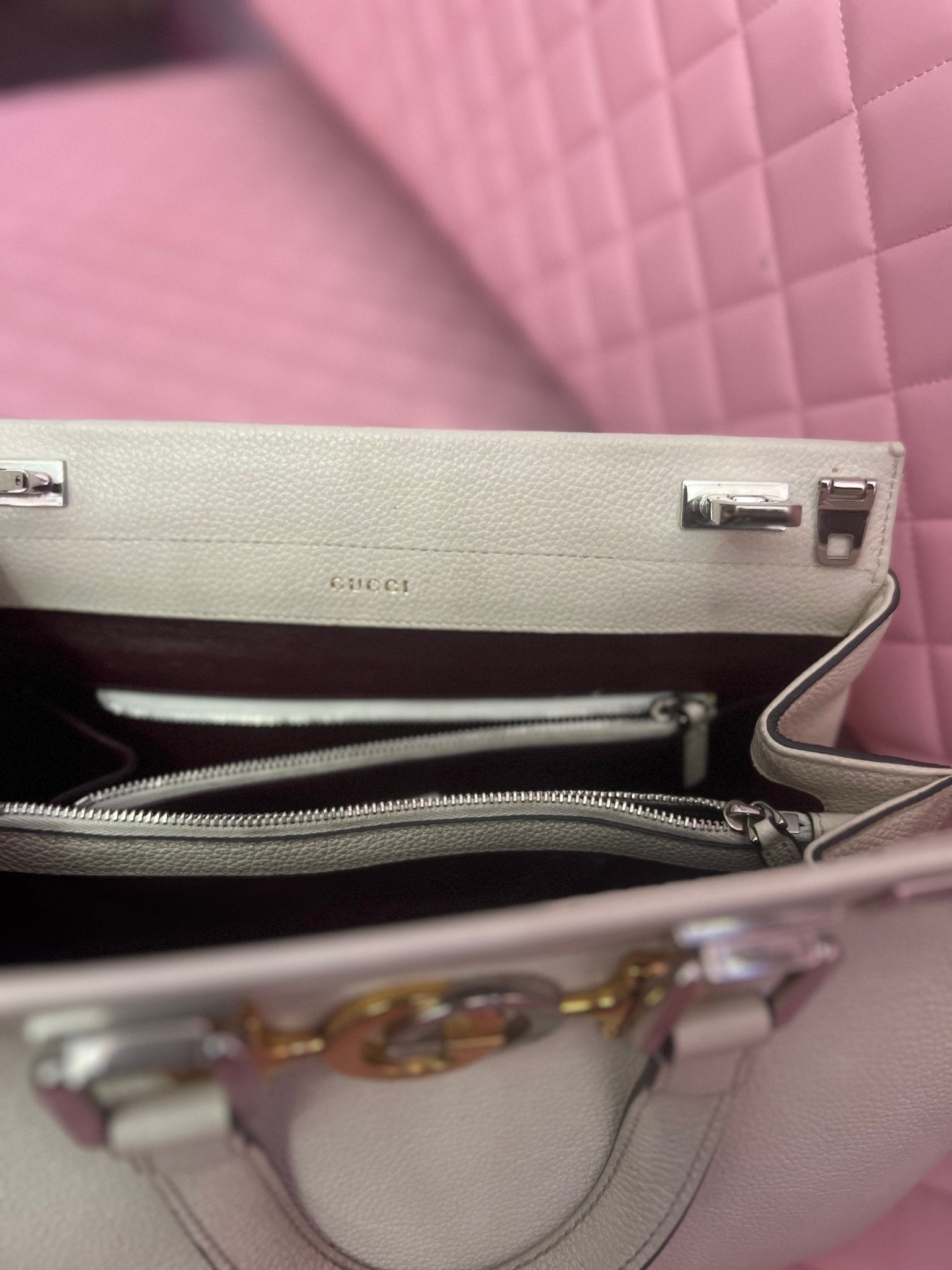 White Gucci Zumi Top Handle - Cool Girl