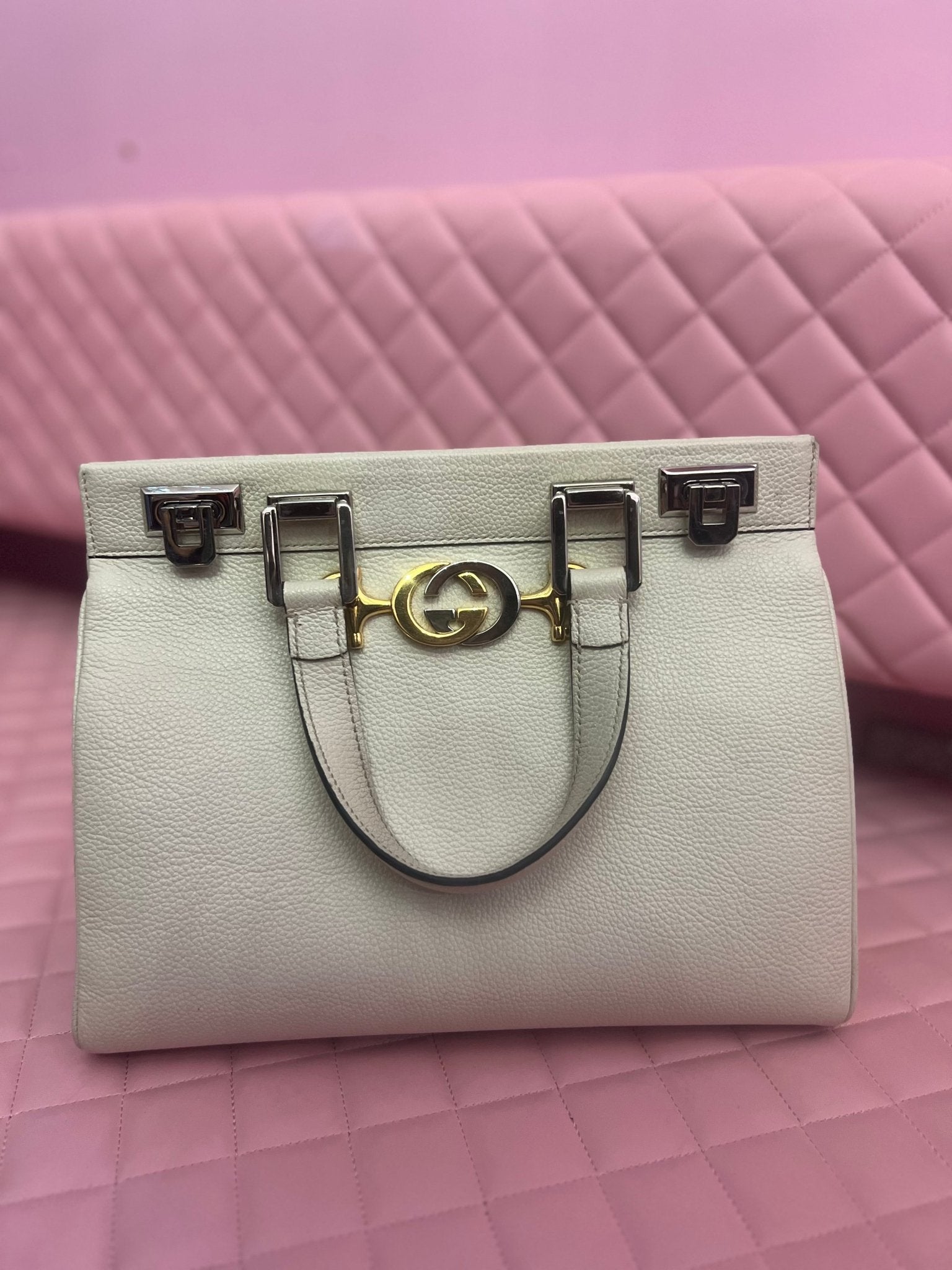 White Gucci Zumi Top Handle - Cool Girl